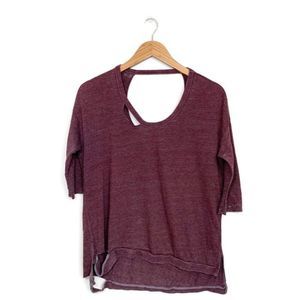 Chaser Distressed Comfy Tee Burgundy Size S